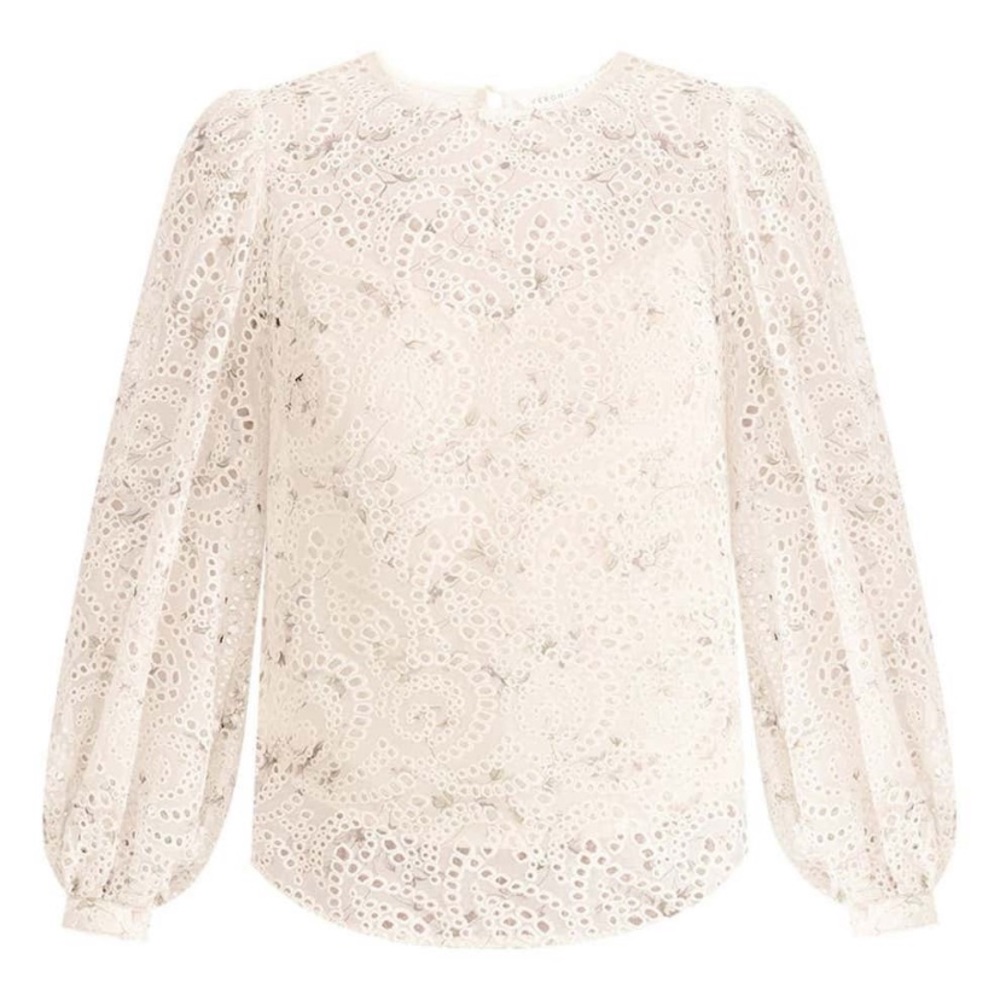 Azar Eyelet Floral Top